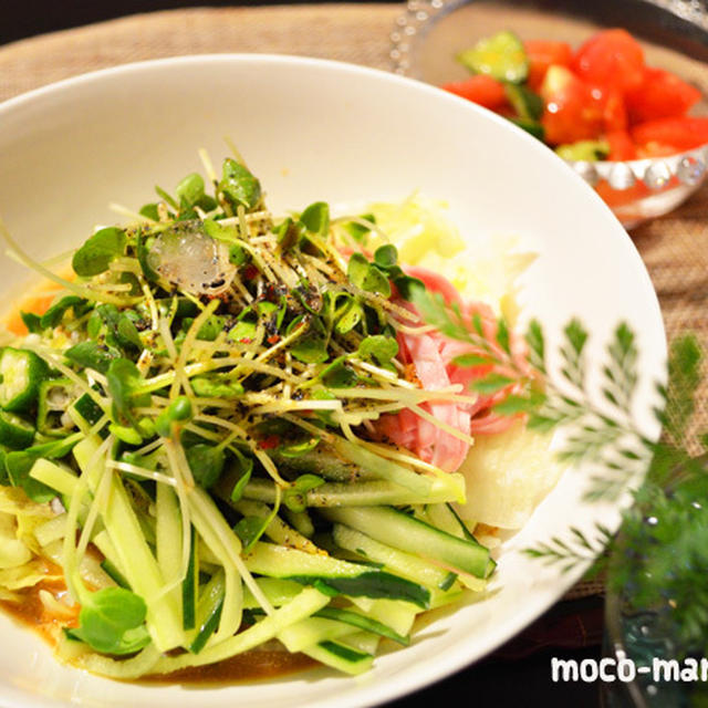 ボウルひとつで簡単♪黒ゴマ冷やし担担麺＊