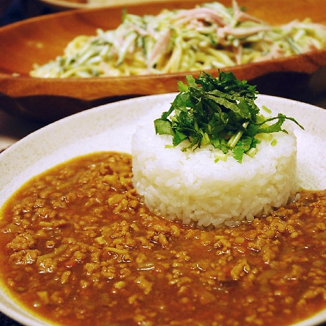 さっぱり頂く和風キーマカレー♪