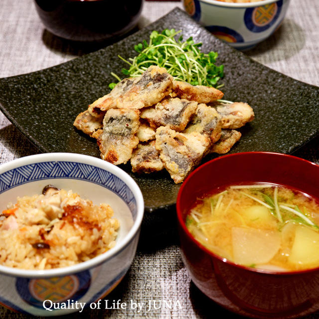 あじの竜田揚げ　ゆず＆梅風味