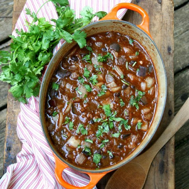 Eggplant Chili – vegan茄子チリスープ