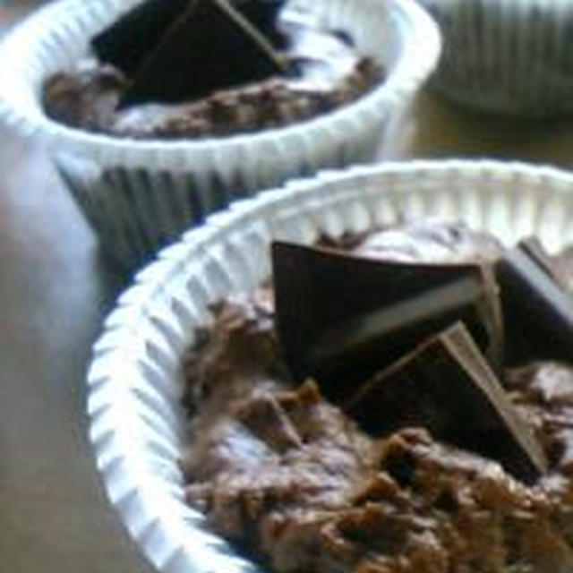 「ダブルチョコ、ハートのカップケーキ。」の、レシピ。その１。