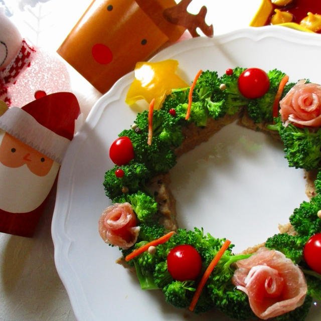 クリスマスリースモチーフの意味 ブロッコリーのクリスマスリース By ハッピーさん レシピブログ 料理ブログのレシピ満載