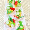 餃子の皮カップ de プチ野菜サラダ