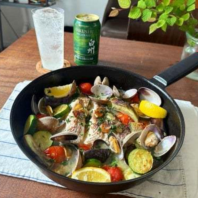 夏のアクアパッツァ(白州ハイボールに合うレシピ)とインスタライブの話、あさりの砂抜きのコツなど