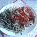 豚ロース生姜焼き用＋京水菜のオイル炒め