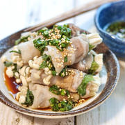 【豚バラ・大葉・えのき】レンチンで簡単！大葉とえのきの肉巻き