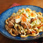 フーディストノート連載、「エッグチキン焼きうどん」