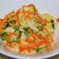 野菜のマリネとトマトソースペンネ