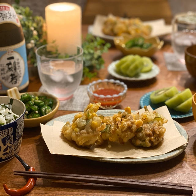 初夏、さくっと香ばしい『豚肉とトウモロコシのかき揚げ』　