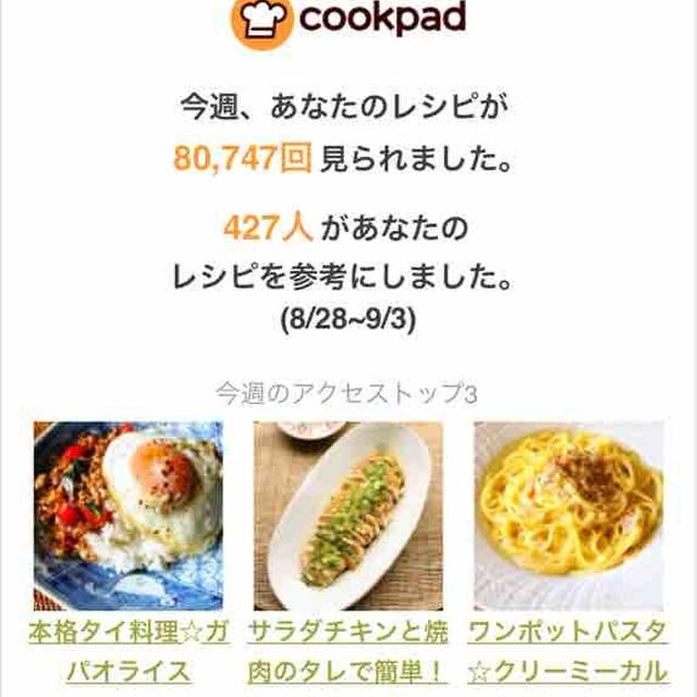 クックパッドさんの週間レポート