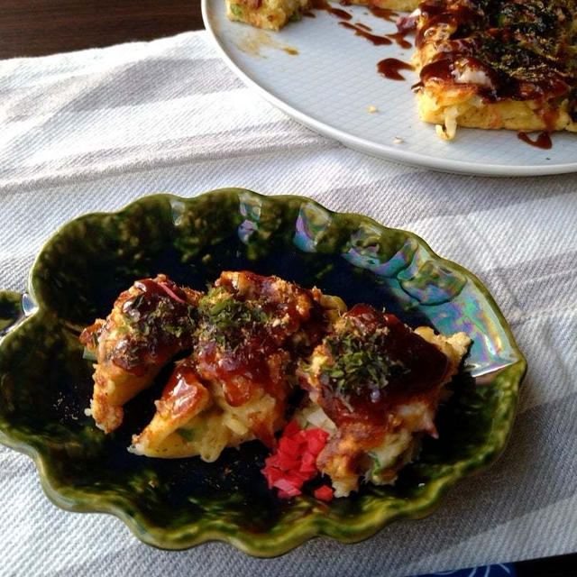 何度も試作した最高のカリッと感☆即席！お好み焼きのような〜丸くないたこ焼き【大分県産白ネギ】