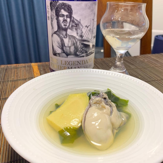 牡蠣と筍の潮煮、寒じめほうれん草、大根おでん、おこひげ肝ソース、筍ご飯