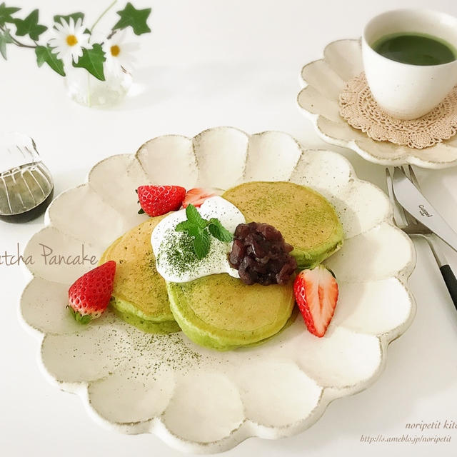 <おうちカフェ>簡単♡ふわふわ♪抹茶パンケーキ