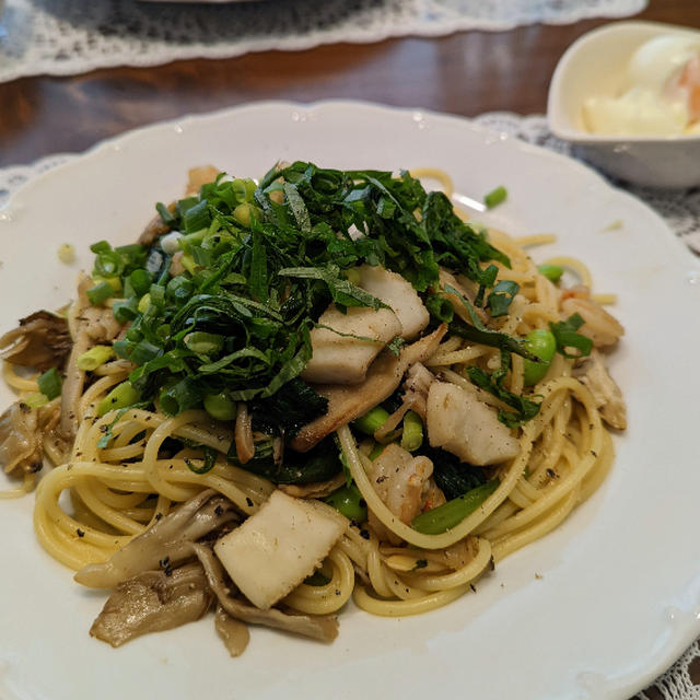 シーフードミックス和風パスタ