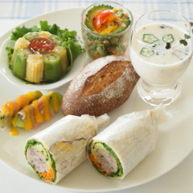 8月のワンプレートレッスン（お食事プレート）。。。