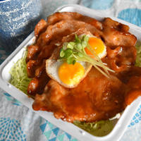 嬬恋高原キャベツたっぷり食べて♪ソース豚丼【ぐんまクッキングアンバサダー】ソースカツではなく焼いたお肉なので忙しい朝でも簡単、お弁当にぴったり。
