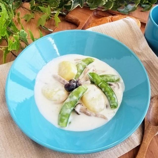 【レシピ】シチューの素不使用！砂糖豌豆のクリームシチュー