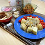 じゃがいも肉味噌チーズ　にんじんラペ　の献立。