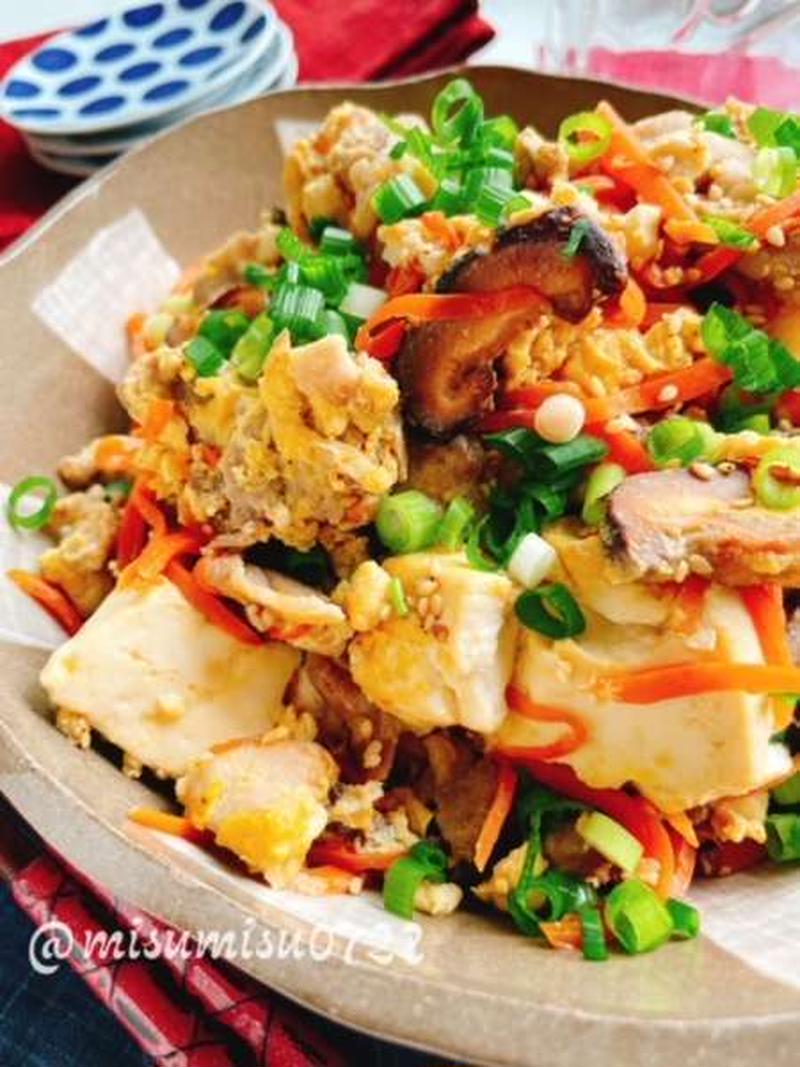 【炒り豆腐】フライパン1つメニュー(動画レシピ)/Stir-fried pork and tofu.