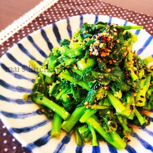 菜の花のごま和え♡麺つゆで簡単♡