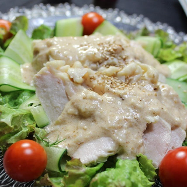 GABANの中華スパイスで鶏肉のゴマ味噌タレ