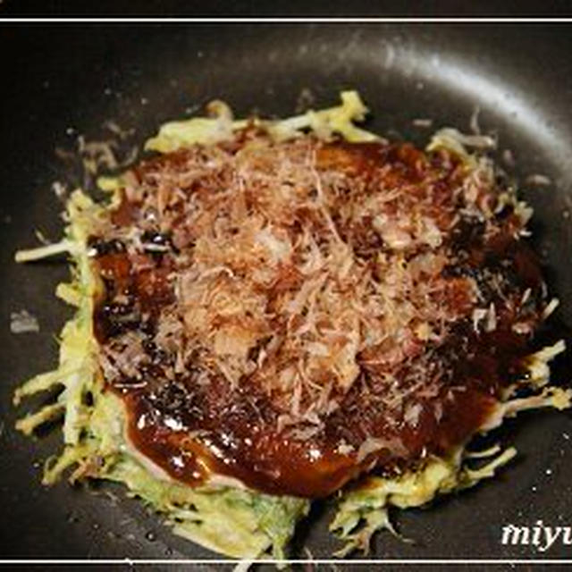 今日はデトックス食材を使って「水菜のお好み焼き」♪