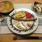 鯛のマヨレモンソースの晩ご飯と　大好きなモッコウバラと　家庭菜園♪