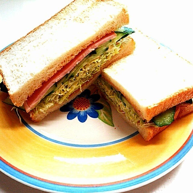 ham cabbage sandwich