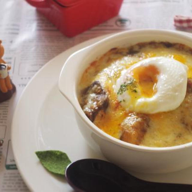 *大好きおやこごはん* とろ～り半熟卵＆バターライスが決め手💛あつあつ カレードリア。