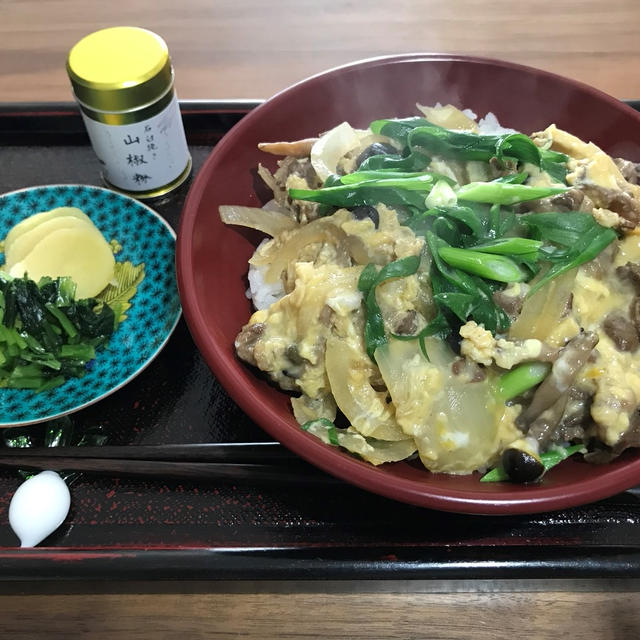 牛肉の山椒煮リメイク → 他人丼