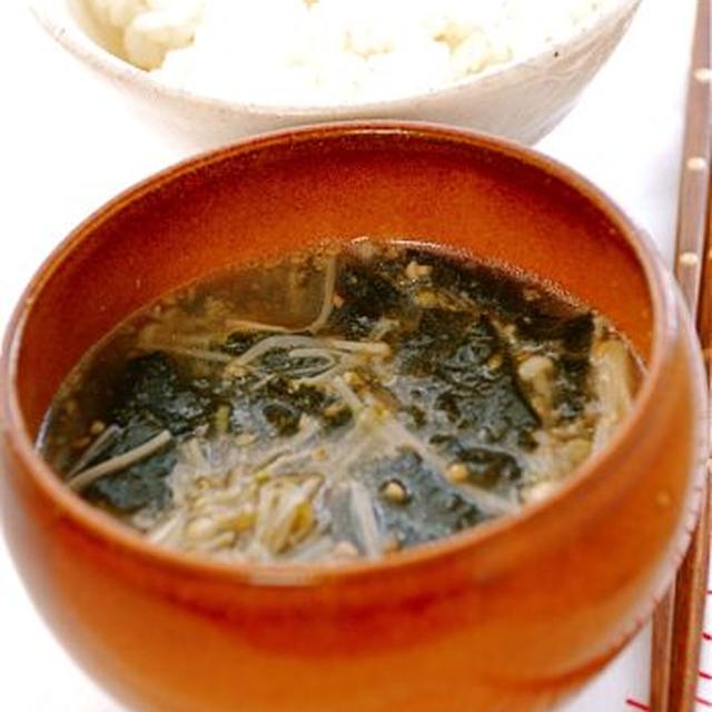 えのきと海苔の即席味噌汁