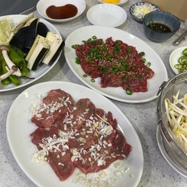 台所で一人立ち食い焼肉