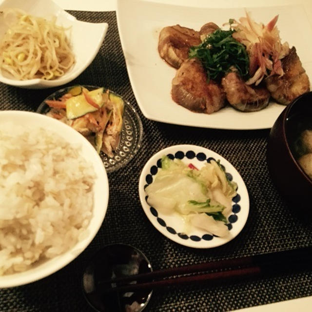 白茄子と豚バラ肉の生姜焼きとか