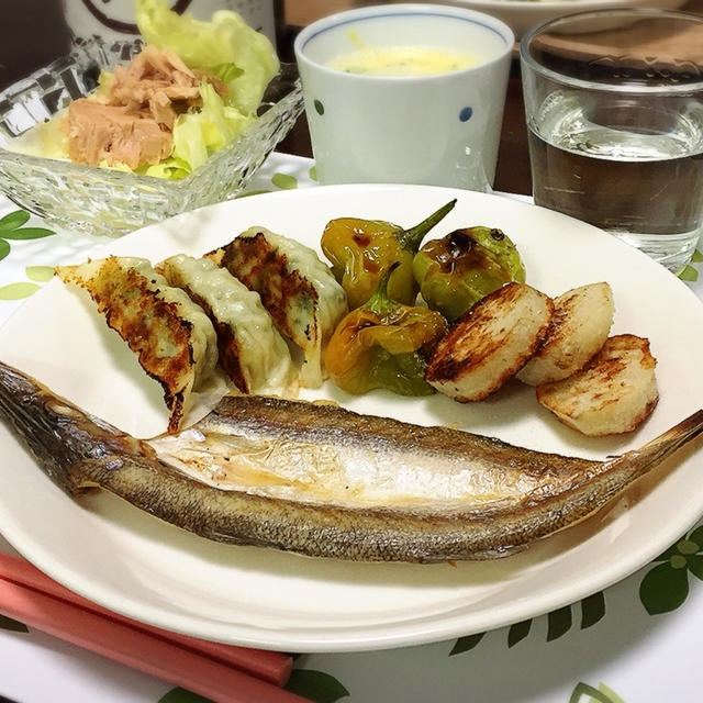 ホワイトツナ、UFOピーマン、九条ねぎ餃子。