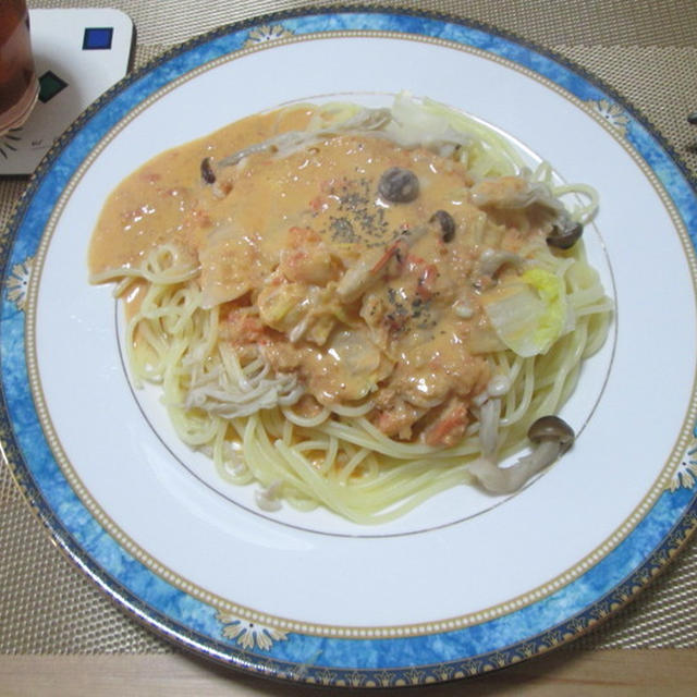ちょっとひと手間^^紅ズワイガニのトマトクリームパスタ