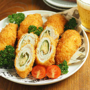 フーディストノート連載「鶏むね肉の梅しそ巻き揚げ」