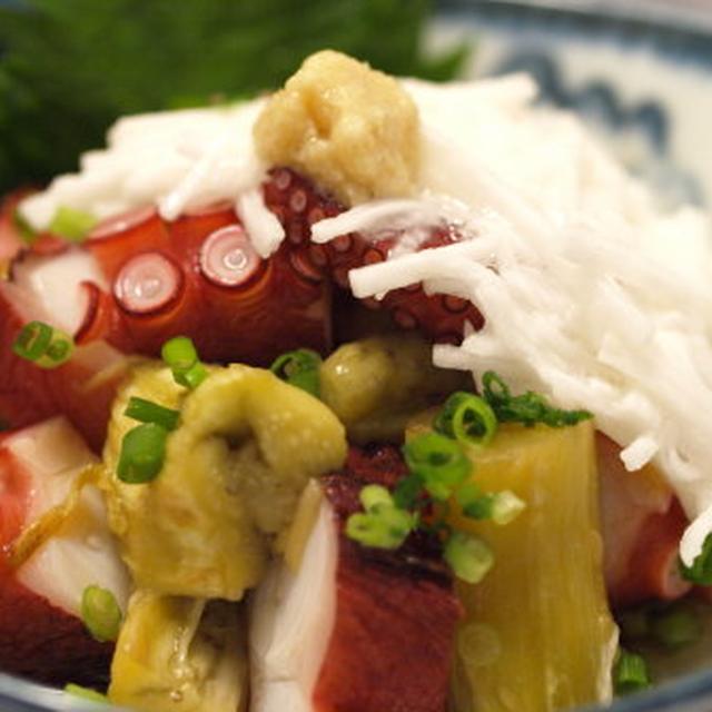 蛸と焼き茄子のやまかけ　　　　　作り方とレシピ