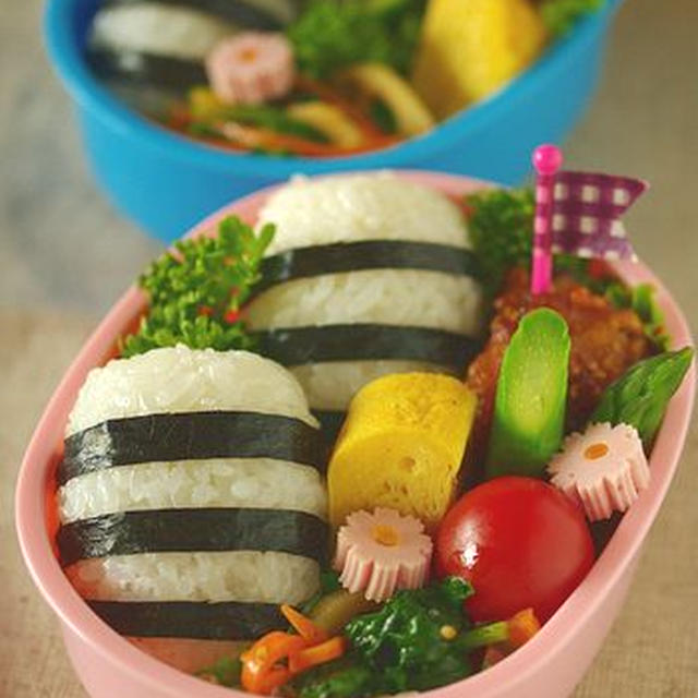 しましまオニギリのお弁当