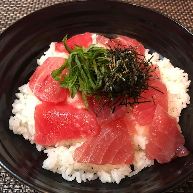 まぐろ丼♡かぼちゃ煮♡冷奴