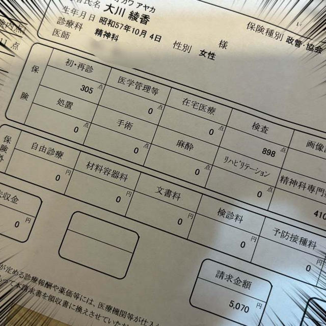 PMS?それとも副作用？精神科へ受診でかかった費用