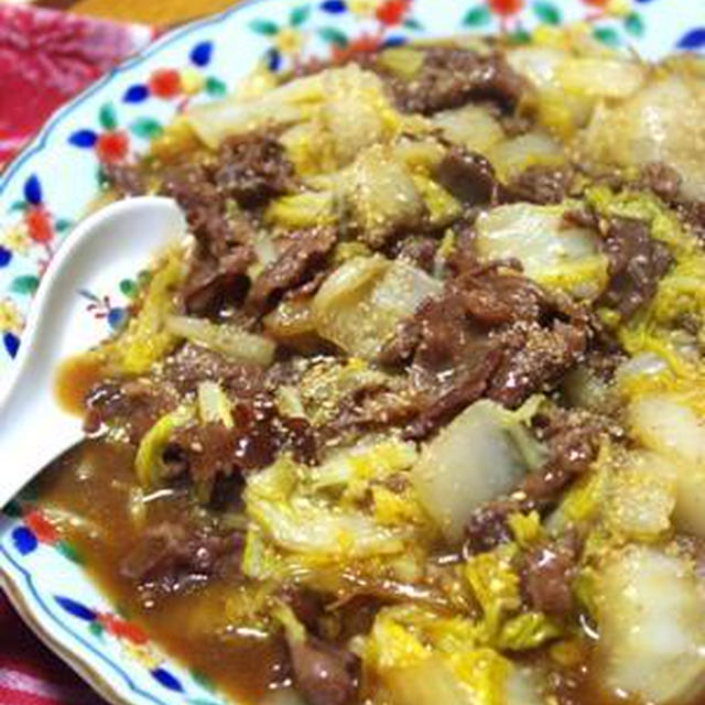 ごま風味香る白菜と豚肉のオイスターソース炒め