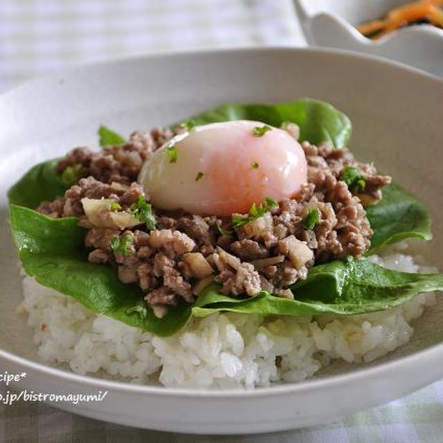 休日のお昼ごはん～食費おたすけ！作り置き『肉みそ』で温玉丼～