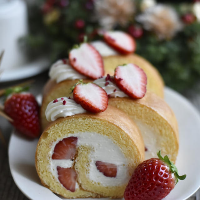 クリスマスっぽいいちごロール