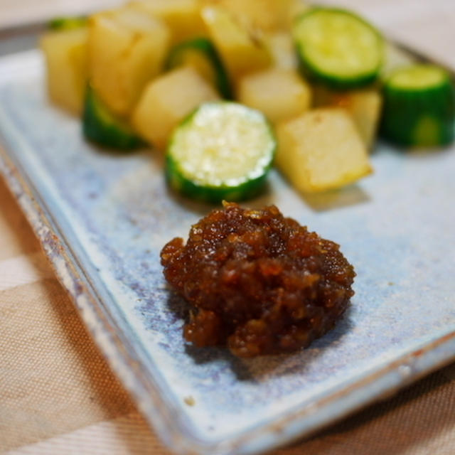 大根とキュウリのチョイ炒め ・ ニンニクタマネギ味噌　