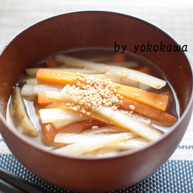 【レシピ】きんぴらごぼうのお味噌汁