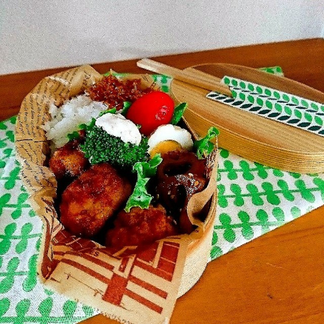 3月の←2か月前(;^_^Aのお弁当♪チキンナゲット弁当