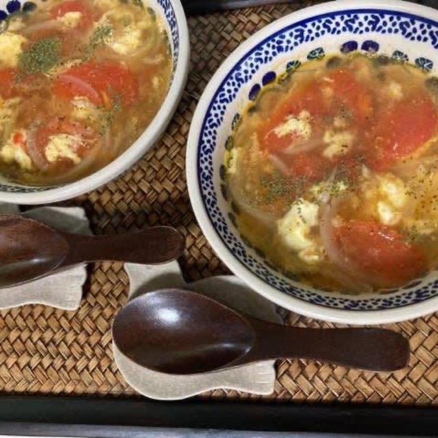 トマトと卵のさっぱり中華スープ☆スパイスアンバサダー