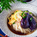 【とろける茄子とカリカリきつねの冷やかけそうめん】