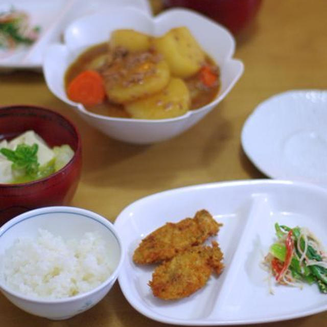 牡蠣フライのお夕飯と♪京都ばんやのおせち料理。