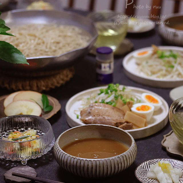 【献立】つけ麺と、コールスローサラダと、大根の柚子漬けなど。～その土俵にはのるな～